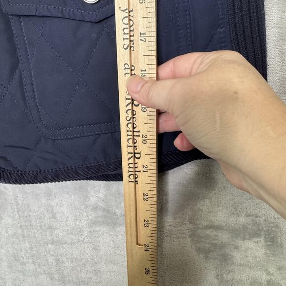 Talbots Vest Womens Medium Petite Navy Blue Quilted Zip Front Pockets Classic - Picture 8 of 8